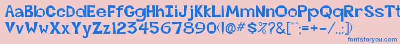 BeatsvilleRegular Font – Blue Fonts on Pink Background