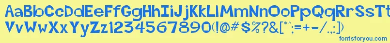BeatsvilleRegular Font – Blue Fonts on Yellow Background