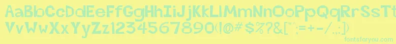 BeatsvilleRegular Font – Green Fonts on Yellow Background