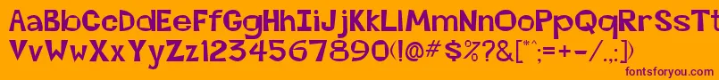 BeatsvilleRegular Font – Purple Fonts on Orange Background