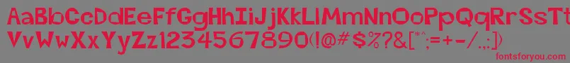 BeatsvilleRegular-Schriftart – Rote Schriften auf grauem Hintergrund