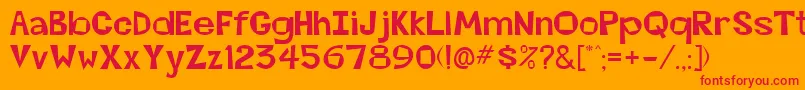 BeatsvilleRegular-Schriftart – Rote Schriften auf orangefarbenem Hintergrund