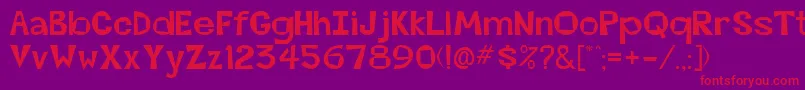 BeatsvilleRegular Font – Red Fonts on Purple Background