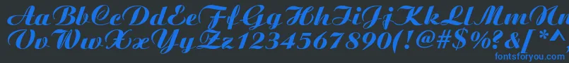 Boyarskyc Font – Blue Fonts on Black Background