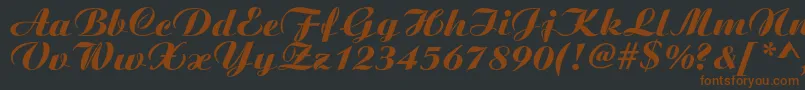 Boyarskyc-fontti – ruskeat fontit mustalla taustalla