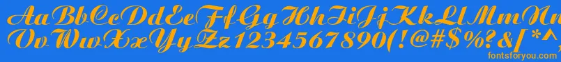 Boyarskyc Font – Orange Fonts on Blue Background