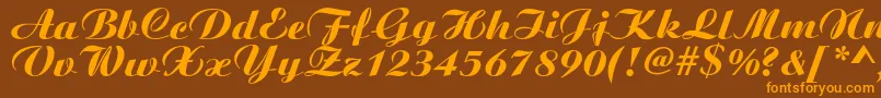 Boyarskyc Font – Orange Fonts on Brown Background