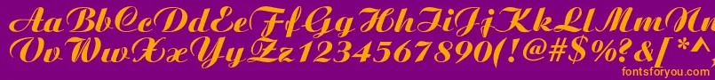 Boyarskyc Font – Orange Fonts on Purple Background