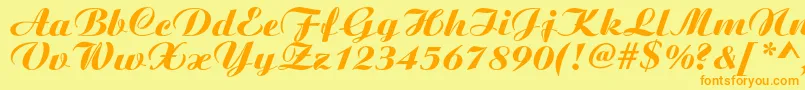 Boyarskyc Font – Orange Fonts on Yellow Background