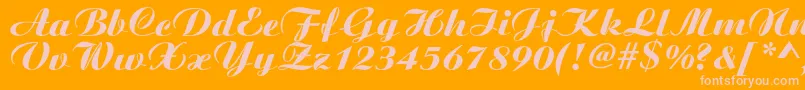 Boyarskyc Font – Pink Fonts on Orange Background