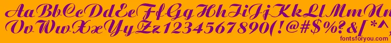 Boyarskyc Font – Purple Fonts on Orange Background