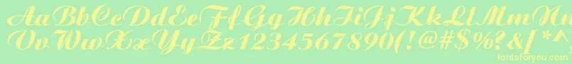 Boyarskyc Font – Yellow Fonts on Green Background