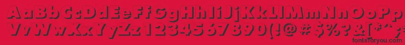 FuturisxshadowcttRegular Font – Black Fonts on Red Background