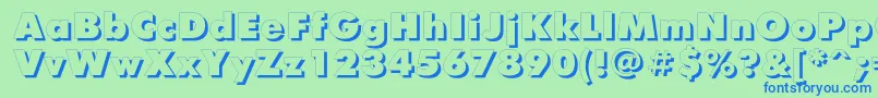 Шрифт FuturisxshadowcttRegular – синие шрифты на зелёном фоне