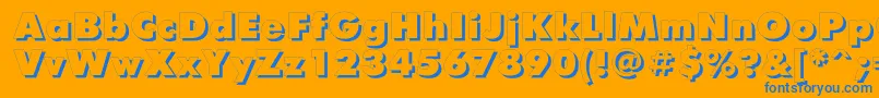FuturisxshadowcttRegular-Schriftart – Blaue Schriften auf orangefarbenem Hintergrund