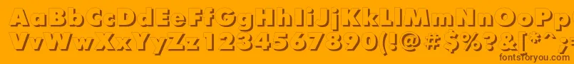 FuturisxshadowcttRegular-Schriftart – Braune Schriften auf orangefarbenem Hintergrund