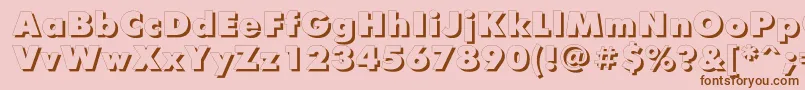 フォントFuturisxshadowcttRegular – ピンクの背景に茶色のフォント