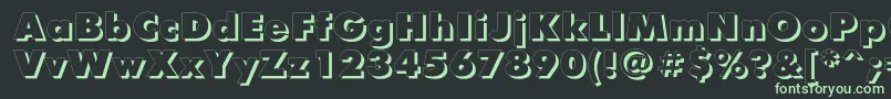 FuturisxshadowcttRegular Font – Green Fonts on Black Background
