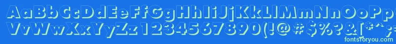 FuturisxshadowcttRegular Font – Green Fonts on Blue Background