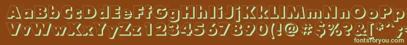 FuturisxshadowcttRegular Font – Green Fonts on Brown Background