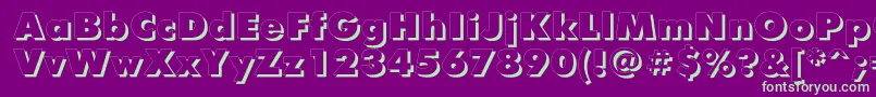FuturisxshadowcttRegular Font – Green Fonts on Purple Background