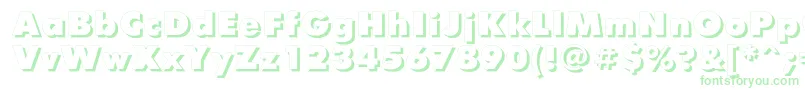 フォントFuturisxshadowcttRegular – 白い背景に緑のフォント