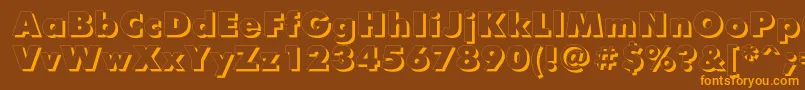 FuturisxshadowcttRegular-Schriftart – Orangefarbene Schriften auf braunem Hintergrund