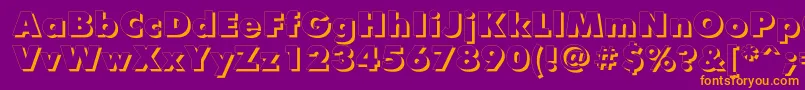 フォントFuturisxshadowcttRegular – 紫色の背景にオレンジのフォント