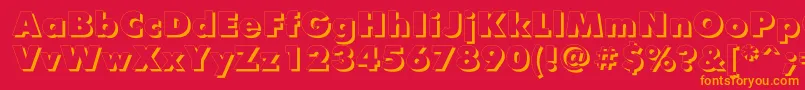 FuturisxshadowcttRegular-Schriftart – Orangefarbene Schriften auf rotem Hintergrund