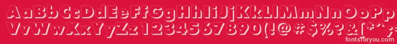 Шрифт FuturisxshadowcttRegular – розовые шрифты на красном фоне
