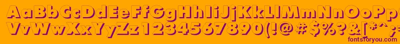 Шрифт FuturisxshadowcttRegular – фиолетовые шрифты на оранжевом фоне