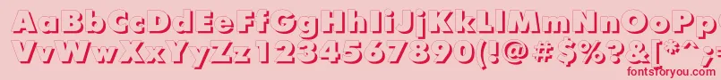 FuturisxshadowcttRegular Font – Red Fonts on Pink Background