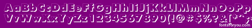 FuturisxshadowcttRegular-fontti – valkoiset fontit violetilla taustalla