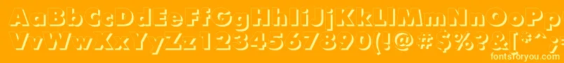 Шрифт FuturisxshadowcttRegular – жёлтые шрифты на оранжевом фоне