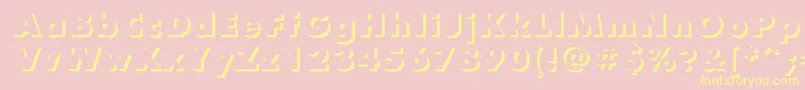 FuturisxshadowcttRegular Font – Yellow Fonts on Pink Background
