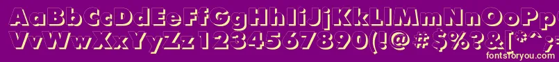 FuturisxshadowcttRegular Font – Yellow Fonts on Purple Background
