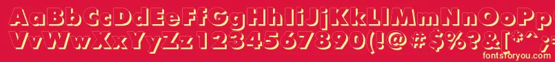 FuturisxshadowcttRegular Font – Yellow Fonts on Red Background