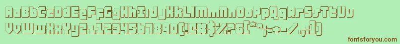 Шрифт AlphaTaurus3D – коричневые шрифты на зелёном фоне