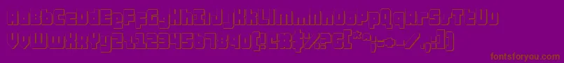 フォントAlphaTaurus3D – 紫色の背景に茶色のフォント