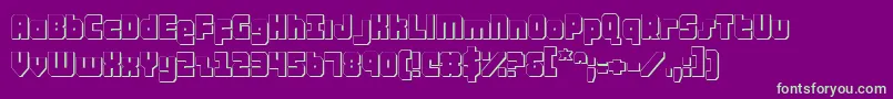AlphaTaurus3D Font – Green Fonts on Purple Background