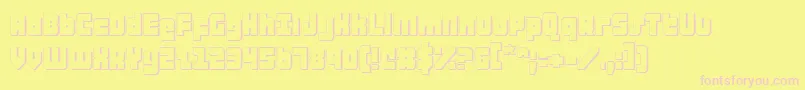 AlphaTaurus3D-Schriftart – Rosa Schriften auf gelbem Hintergrund