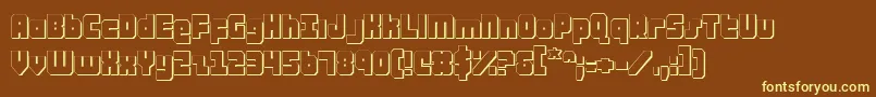AlphaTaurus3D-fontti – keltaiset fontit ruskealla taustalla