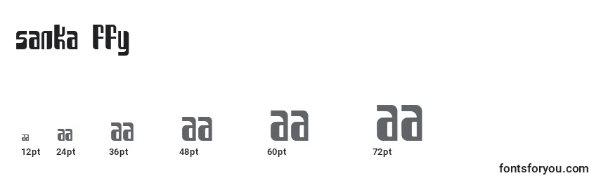 Размеры шрифта Sanka ffy