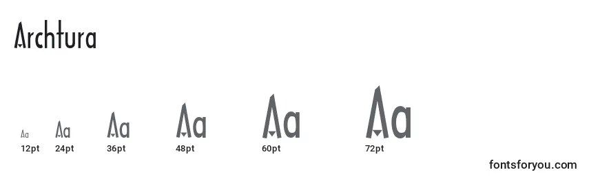 Размеры шрифта Archtura