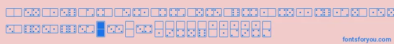 Fonte Whitedominoes – fontes azuis em um fundo rosa