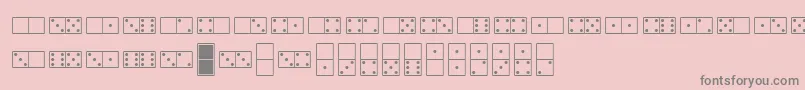 Whitedominoes-fontti – harmaat kirjasimet vaaleanpunaisella taustalla
