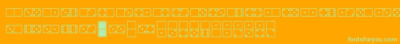 Шрифт Whitedominoes – зелёные шрифты на оранжевом фоне