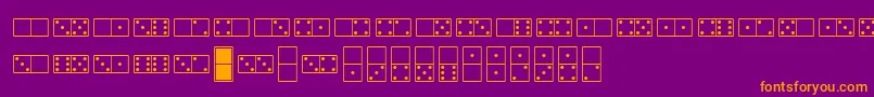 Police Whitedominoes – polices orange sur fond violet