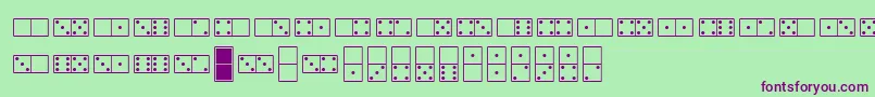 フォントWhitedominoes – 緑の背景に紫のフォント
