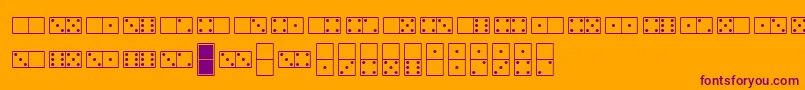 フォントWhitedominoes – オレンジの背景に紫のフォント